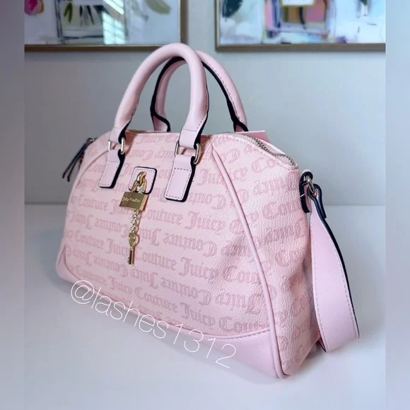 JUICY COUTURE Bag East Side West Side Satchel & Wallet Set - Pink Macaroon - Picture 3 of 12